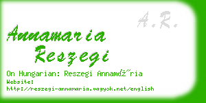 annamaria reszegi business card